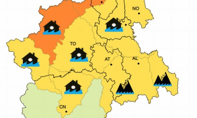 Allerta gialla piogge in provincia di Alessandria
