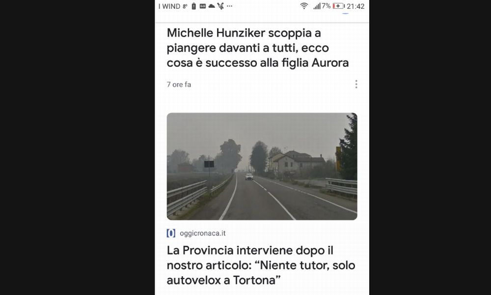 Oggi Cronaca nella pagina nazionale di Google News dopo la Hunziker!
