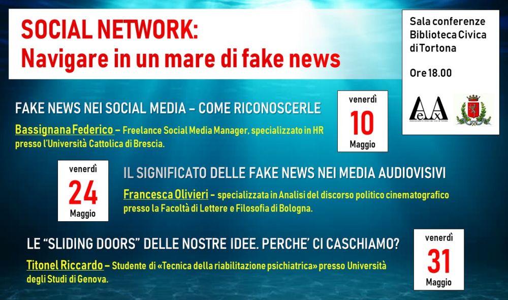 Venerdì a Tortona il primo di tre incontri contro le nefandezze di internet e le notizie false diffuse in rete