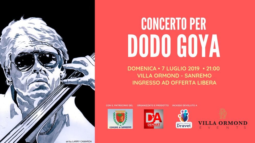 A Sanremo “Concerto per Dodo Goya” con “Aperitivo pre-Concerto”