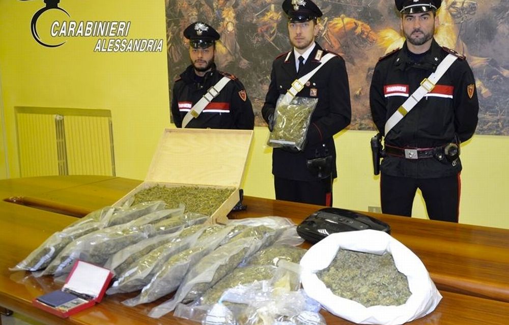 Blitz nella serra ad Alessandria, arrestato un 64enne che coltivava marijuana. Oltre 25 kg quella già essiccata