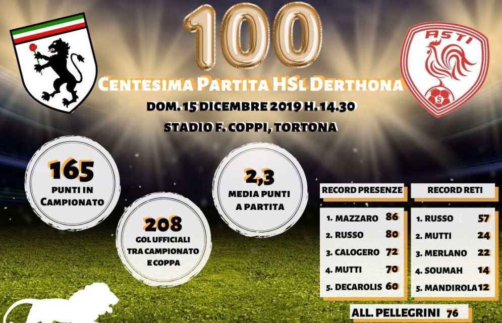 Domenica l’HSL Derthona festeggia le 100 partite