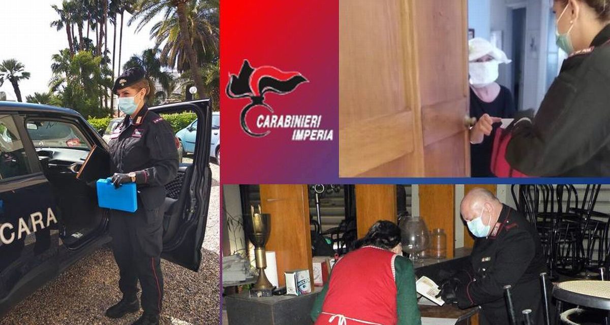 I carabinieri di Imperia consegnano farmaci e pensioni a chi ha bisogno