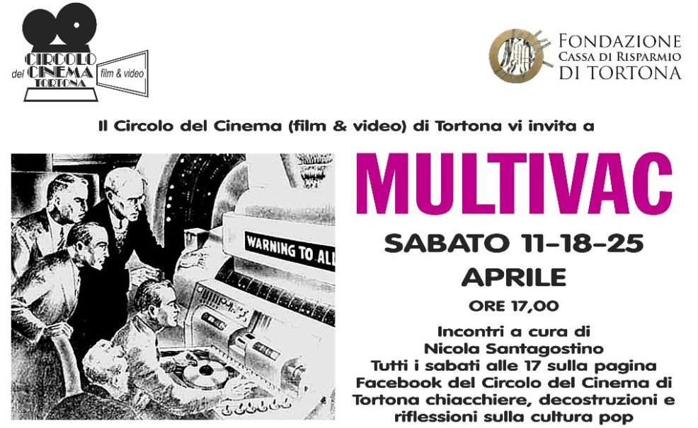 Sabato a Tortona il Circolo del Cinema festeggia Asimov, il più grande autore di fantascienza di tutti tempi, partecipate!