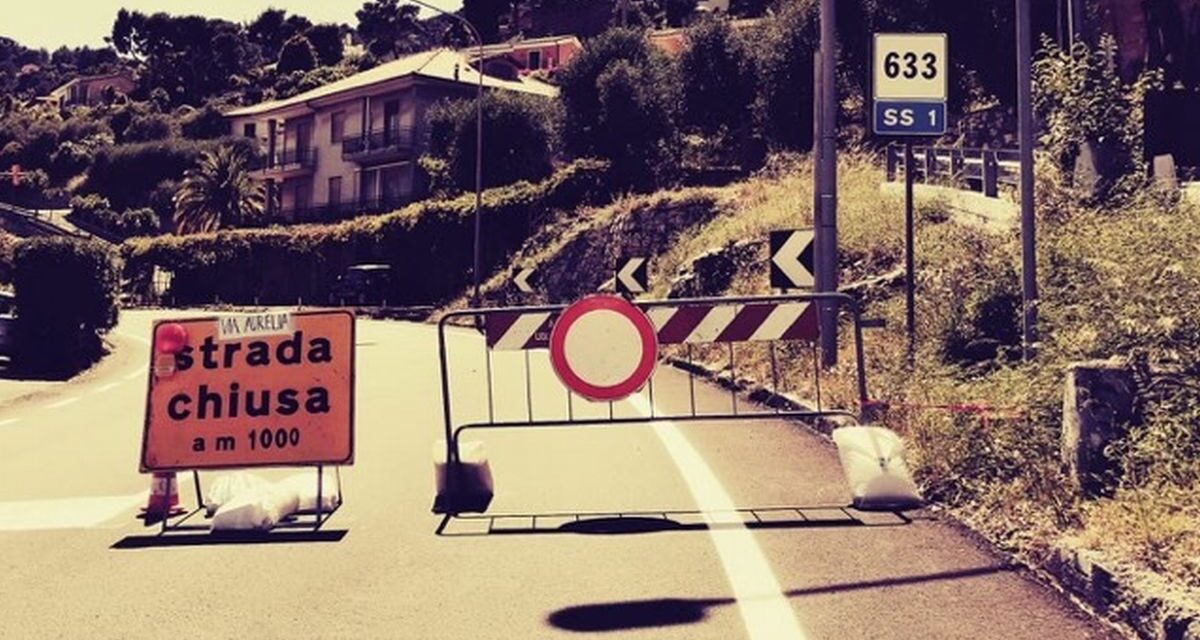 Aurelia chiusa tra Cervo ed Andora: obbligatorio l’utilizzo dell’autostrada. Di Giulia Quaranta Provenzano