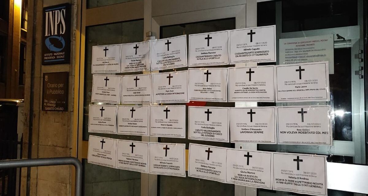 Morti aspettando la cassa integrazione – necrologi shock di CasaPound davanti alle sedi INPS