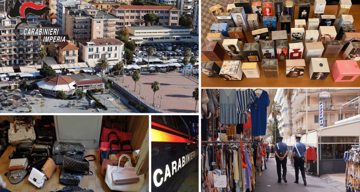 Quasi 800 articoli contraffatti trovati dai Carabinieri al Mercato di Ventimiglia