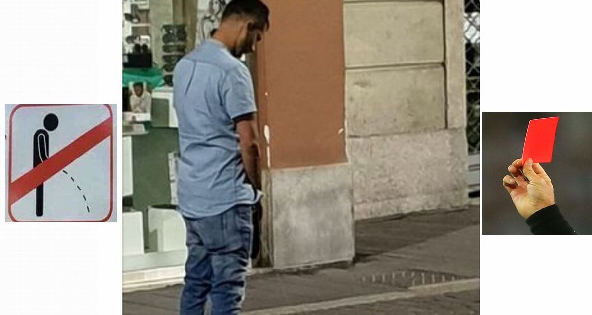 E’ mezzanotte e gli scappa, così decide di farla così in centro. E’ uno spregio alla città di Tortona!