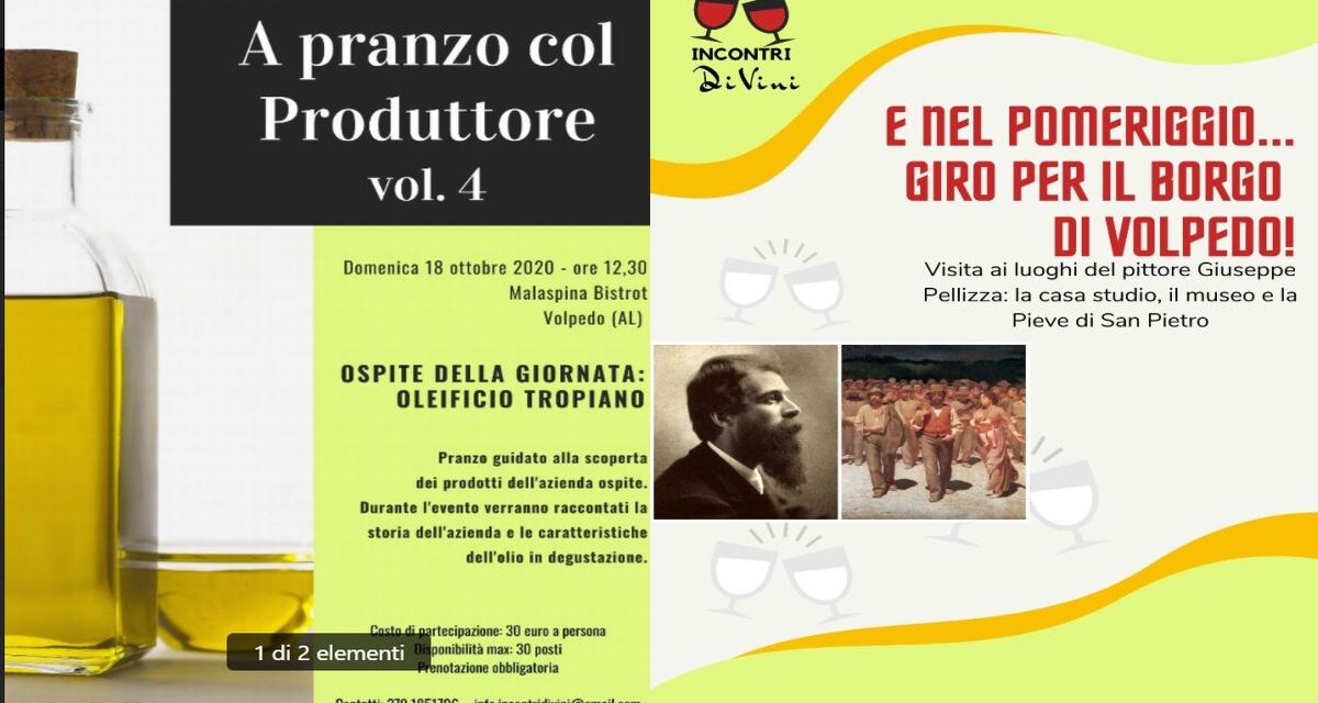 A Tortona “Incontri DiVini” ne organizza uno particolare sull’olio, prenotatevi per partecipare
