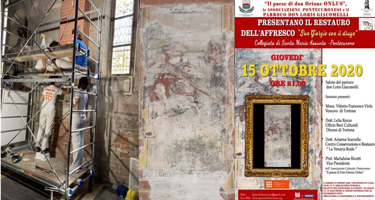Giovedì a Pontecurone si inaugura l’affresco restaurato “San Giorgio uccide il drago”