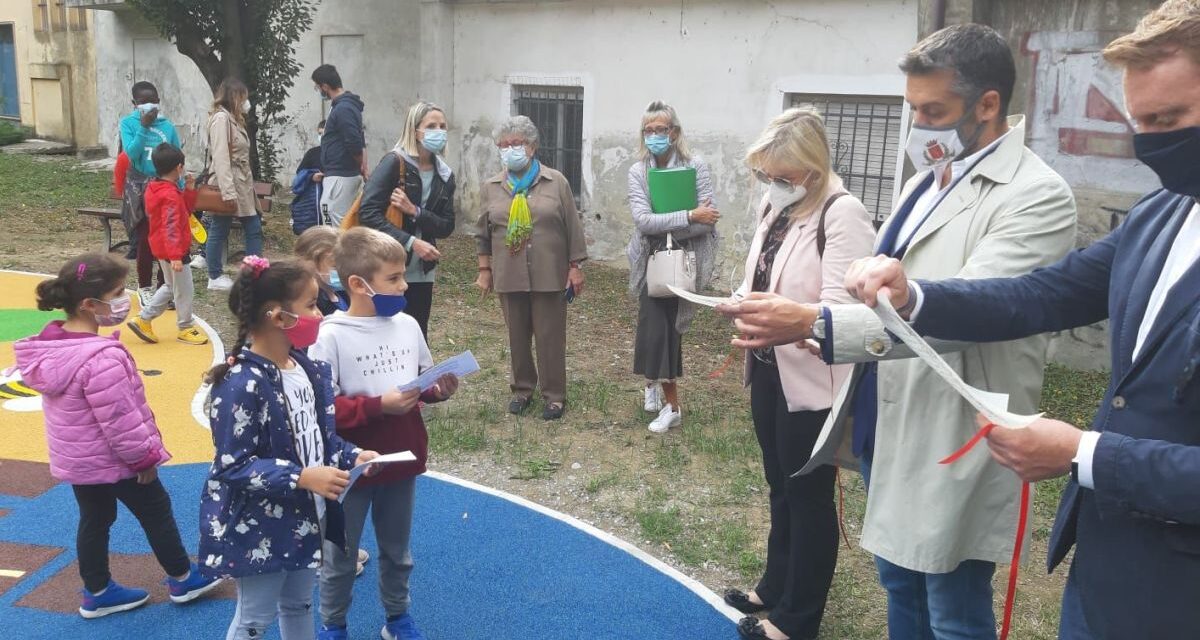 A Tortona inaugurata la nuova area giochi presso i giardini di corso Alessandria. Le immagini