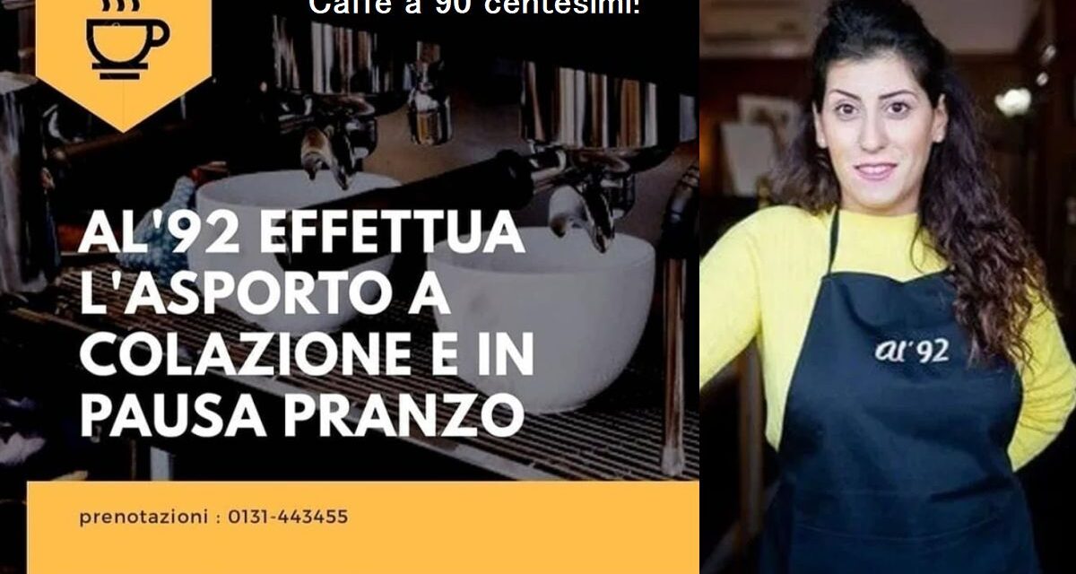 Il bar Al’92 di Alessandria combatte la “Zona Rossa” col caffé a 0,90 Euro, la colazione da asporto e…