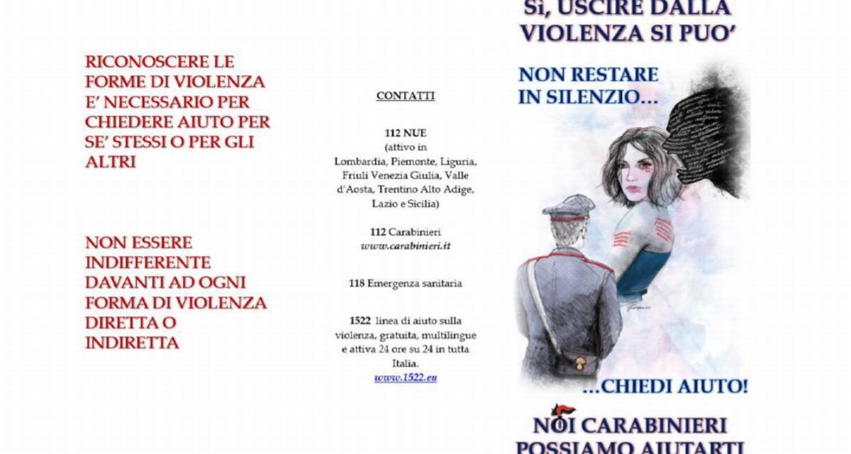I Carabinieri di Imperia in una campagna contro la violenza di genere