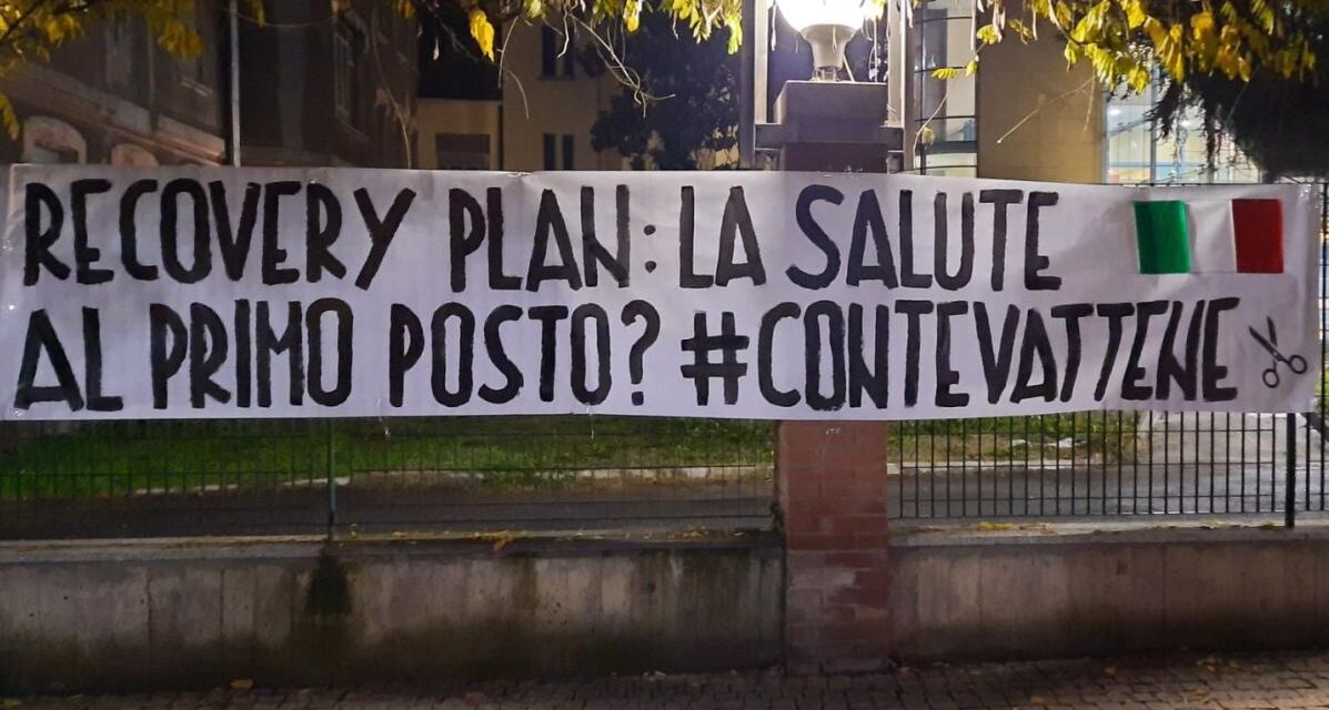 A Tortona le Mascherine Tricolori contro il Recovery Plan: “La salute non doveva essere al primo posto?”