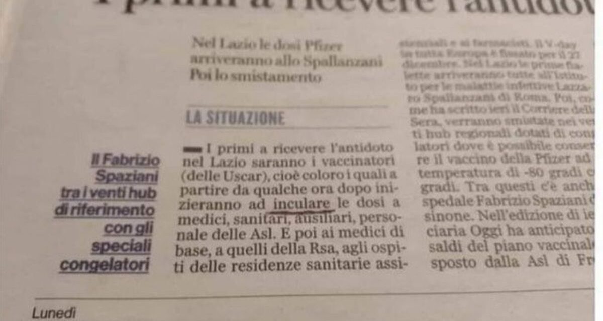 Dopo questo non criticateci più per gli errori: noi non abbiamo mai “inculato” nessuno