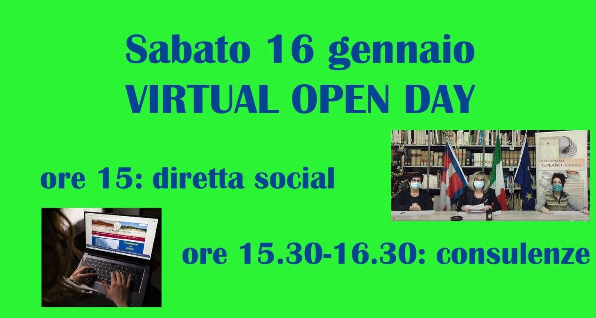 Nuovo “Virtual open day” al liceo “Giuseppe Peano” di Tortona per gli studenti della Terza media