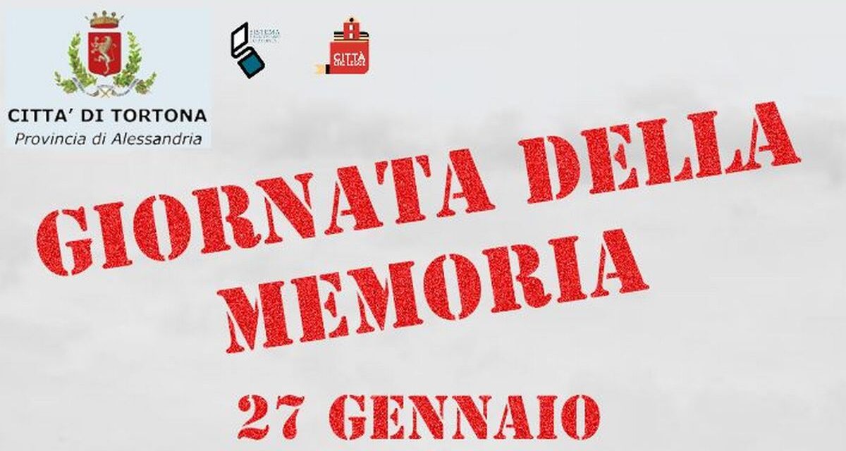 Le iniziative del Comune di Tortona per il Giorno della Memoria in programma la prossima settimana