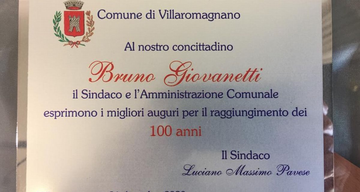 Villaromagnano ha festeggiato un altro cittadino che ha raggiunto i 100 anni