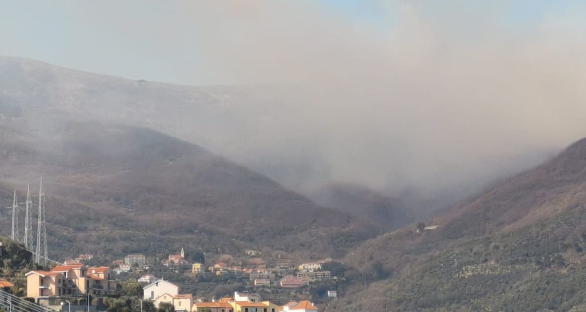 Maxi incendio di bosco nel Golfo Dianese, il secondo in breve tempo. Le immagini