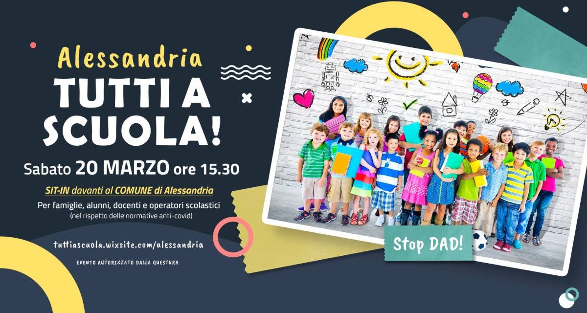 Sabato ad Alessandria un sit-in di “Tutti a Scuola”