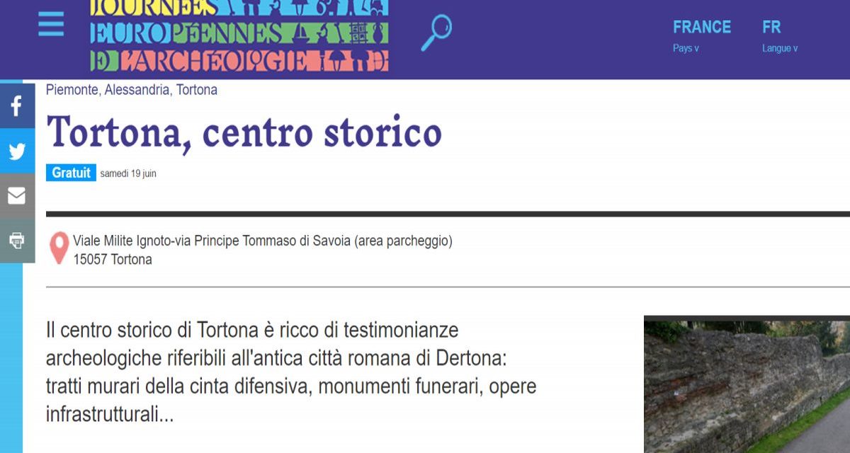 Le Giornate Europee dell’Archeologia di Tortona finiscono su un sito francese