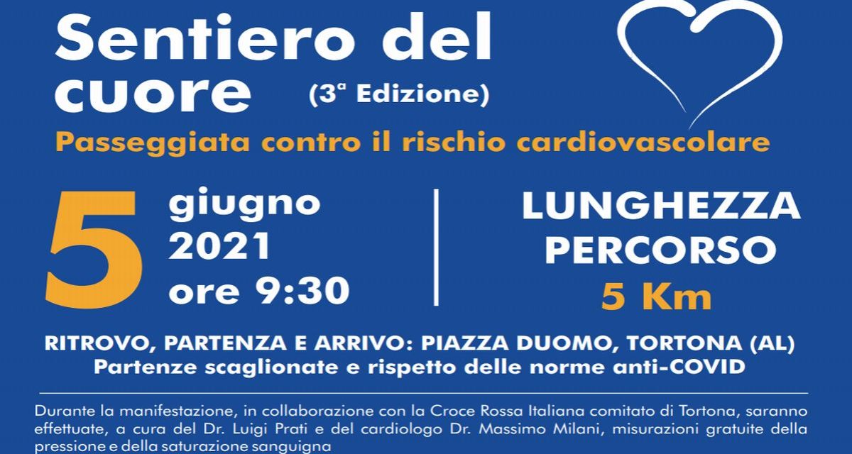 Sabato a Tortona c’è la terza edizione del “Sentiero del Cuore” in piazza Duomo