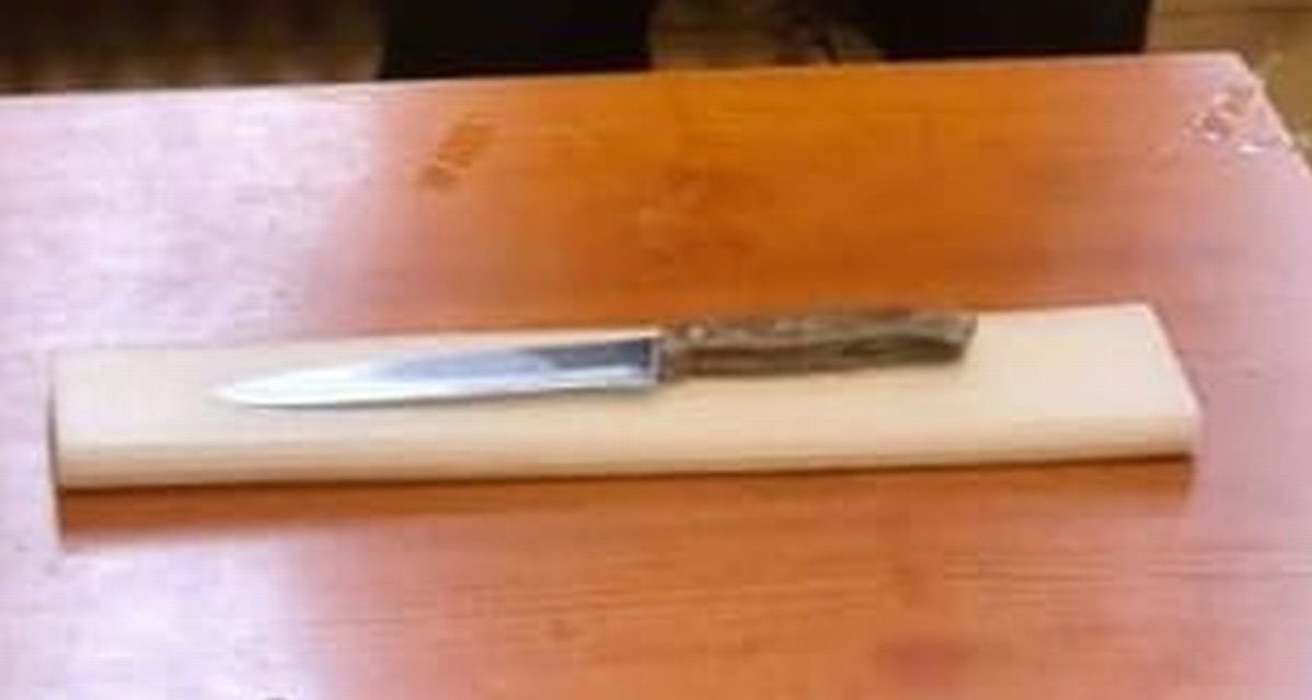 Con questo coltello il viguzzolese Alberto Gatto ha ferito suo padre alla schiena