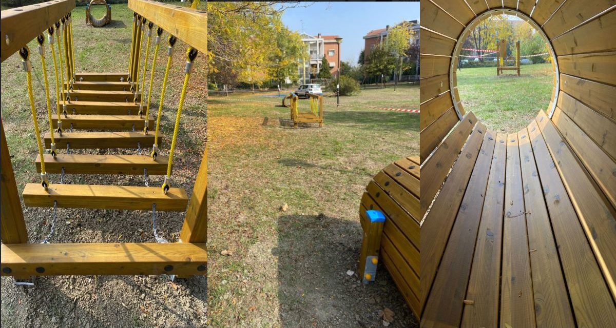 Nuova area giochi per bambini al rione paghisano di Tortona