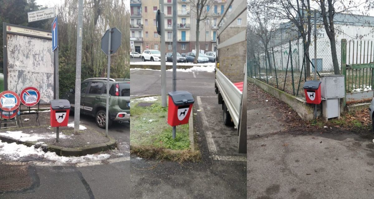 A Tortona 12 nuovi cestini per le deiezioni dei cani, che si aggiungono ai 400 cestini