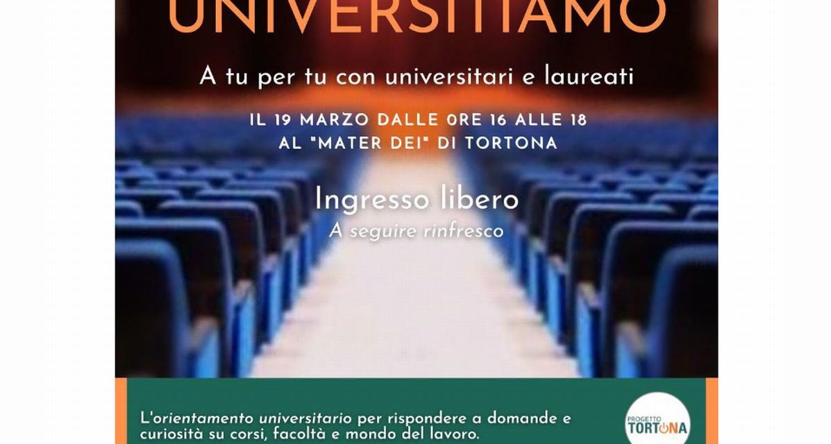 Sabato Progetto Tortona fa incontrare gli universitari con gli studenti delle superiori