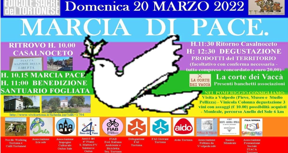 Domenica a Casalnoceto c’è la marcia per la pace
