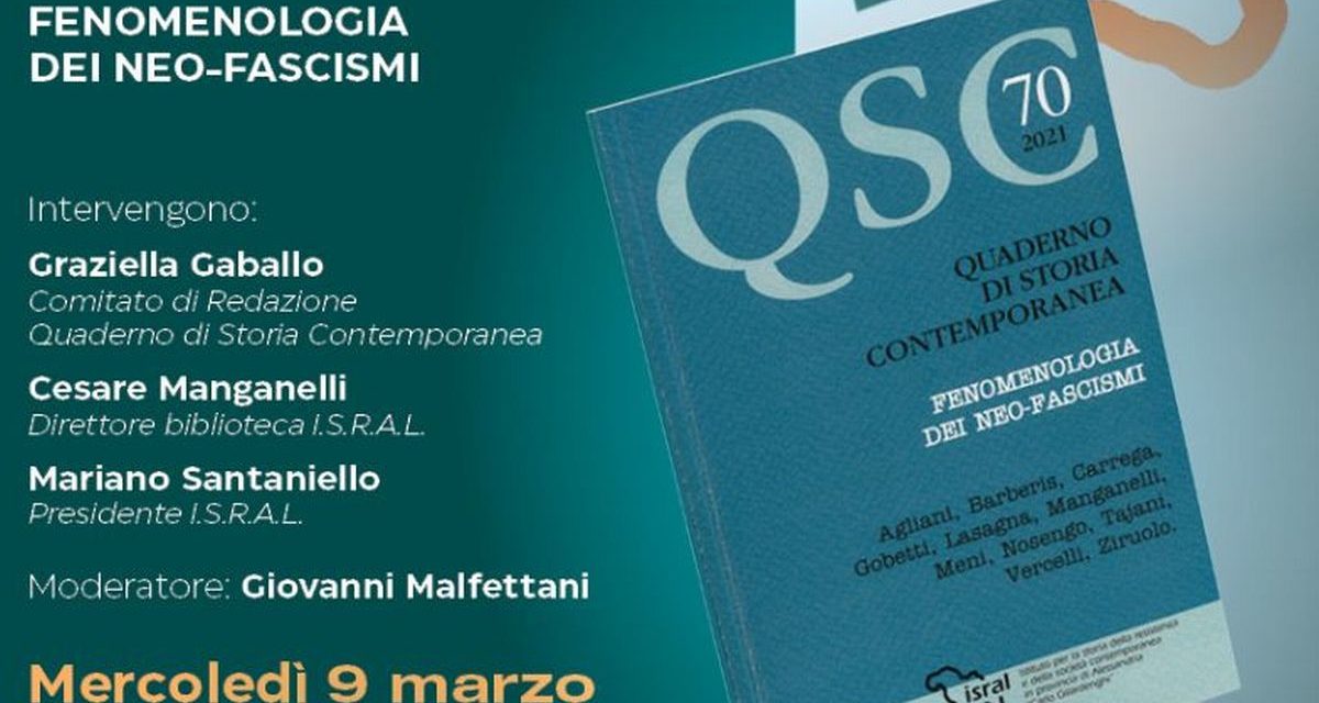 Mercoledì a “Novi d’Autore” il 70° Quaderno di storia contemporanea