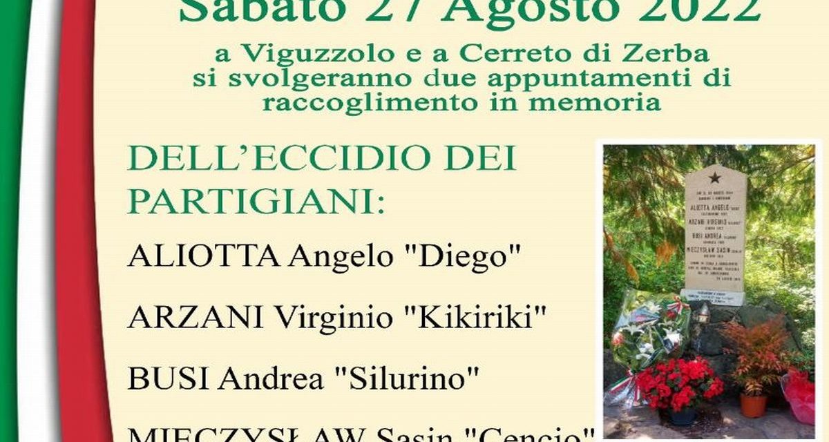 Sabato a Viguzzolo si ricorda l’eccidio dei partigiani