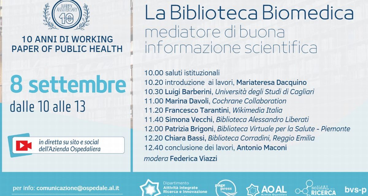 Biblioteca Biomedica di Alessandria: domani un incontro per spiegarne la rilevanza in sanità