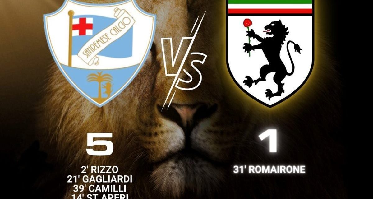 Debacle del Derthona calcio a Sanremo: perde 5 a 1