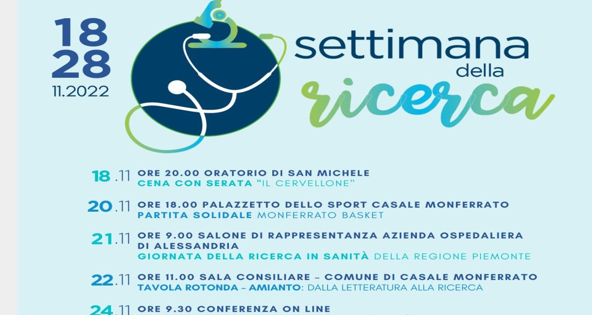 Settimana della Ricerca ad Alessandria e Casale: eventi solidali dal 18 al 28 novembre