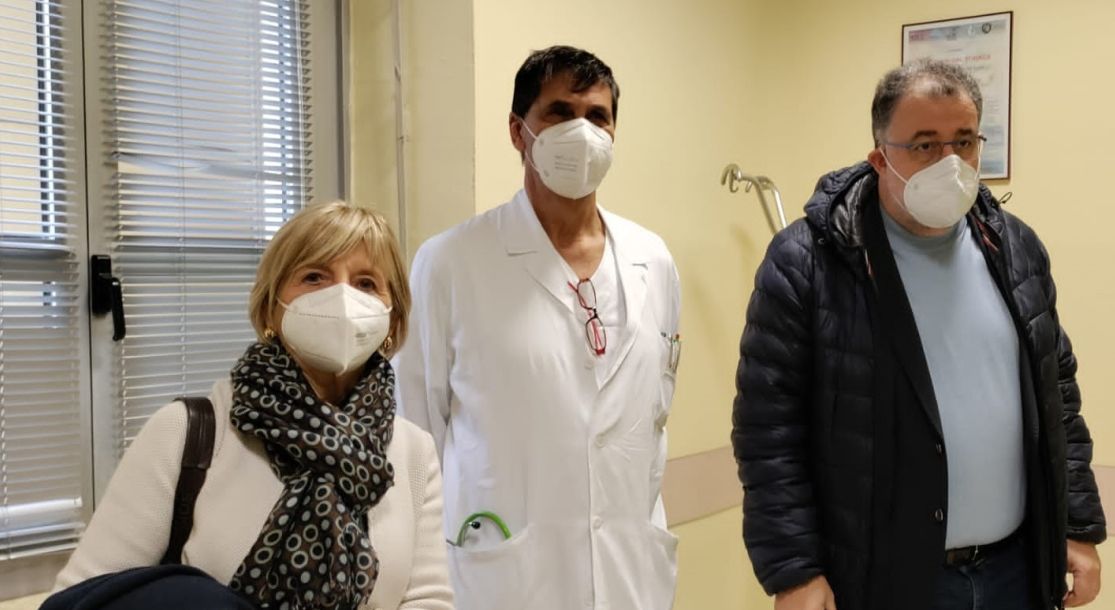 Visita all’ospedale di Tortona di Accossato, Fornaro e alcuni esponenti del circolo locale di Articolo Uno