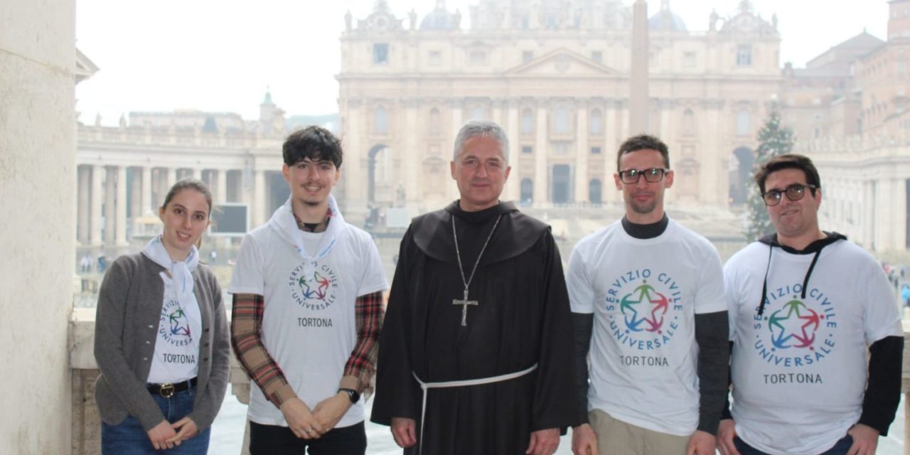 I tortonesi Umberto Cassinelli, Matteo Cimini, Lorenza Freggiaro, Davide Muratore in udienza dal Papa e…