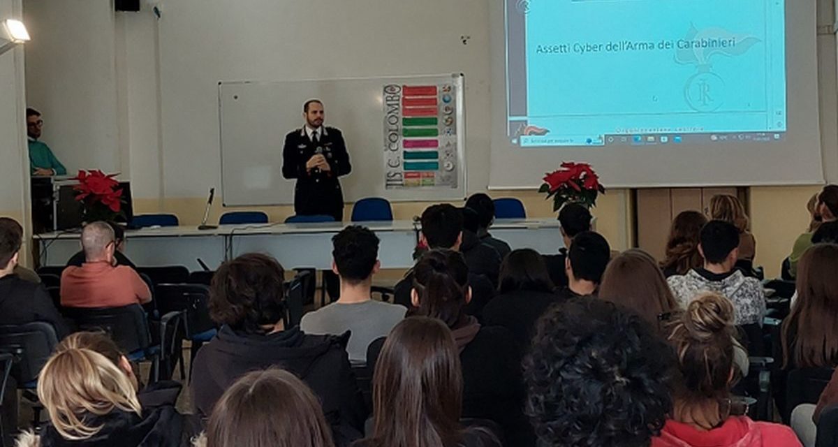 I Carabinieri di Sanremo incontrano gli studenti dell’istituto Colombo