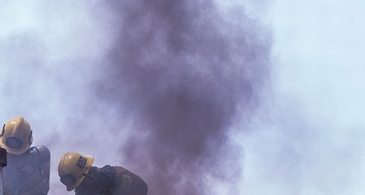 Vistoso incendio in un capannone a Carbonara Scrivia, i pompieri limitano i danni