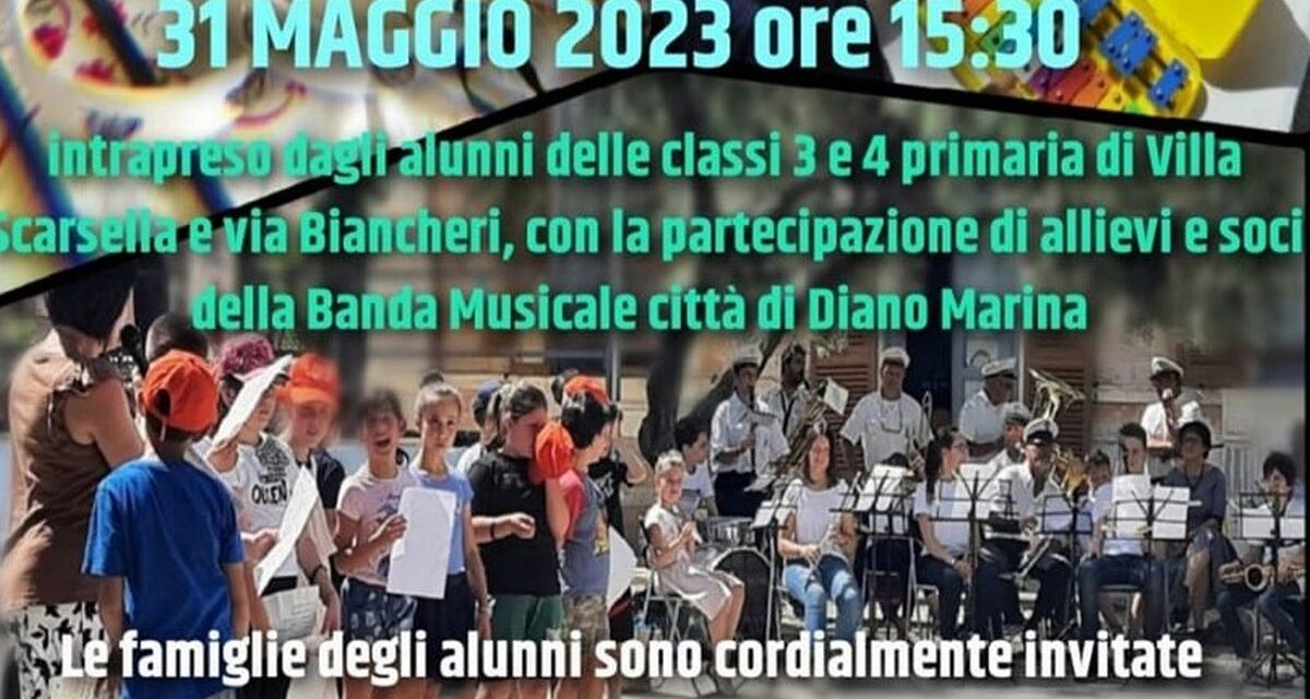 Mercoledì a Villa Scarsella a Diano Marina il saggio dei ragazzi delle scuole con la Banda musicale