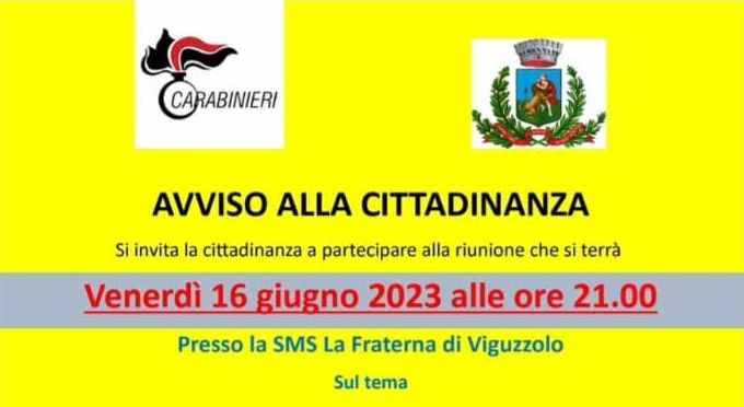 Stasera alle 21 a Viguzzolo nuovo incontro antitruffe dei Carabinieri con la popolazione