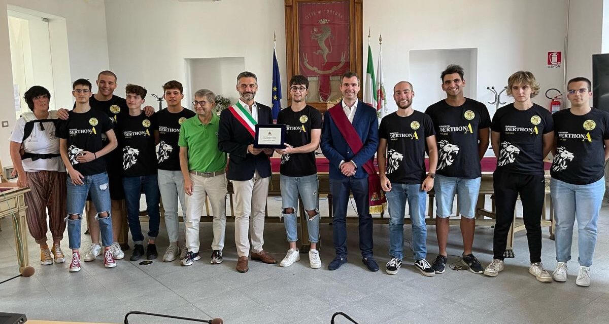Ricevuta dal Sindaco Tortona Federico Chiodi la squadra di Derthona Pallamano neo promossa in serie A