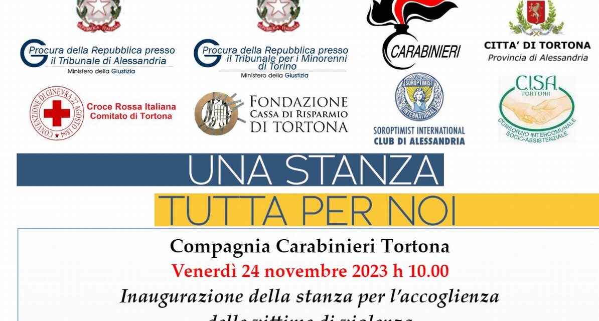 Venerdì i Carabinieri di Tortona inaugurano una stanza dedicata all’accoglienza delle vittime di violenza