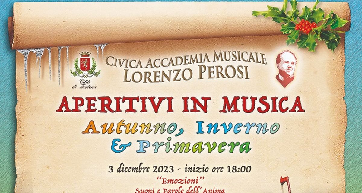 Tornano gli “Aperitivi in musica” all’Accademia “Lorenzo Perosi” di Tortona: si inizia domenica. Ingresso gratis