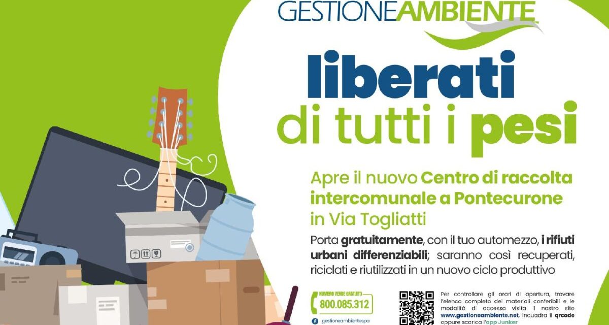 Il 15 novembre Gestione Ambiente apre il nuovo centro di raccolta intercomunale di rifiuti a Pontecurone