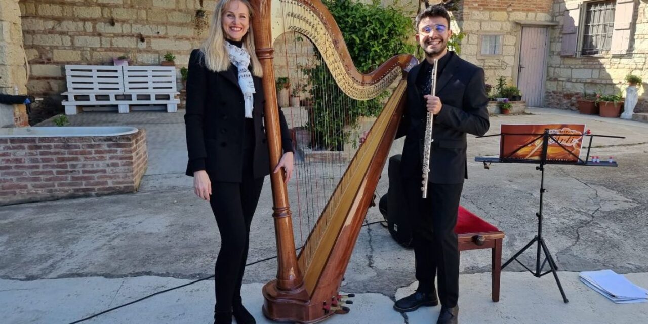 Domencia a Mirabello Monferrato in concerto Gabriele La Venia, flauto traverso e Michela Maggiolo, arpa