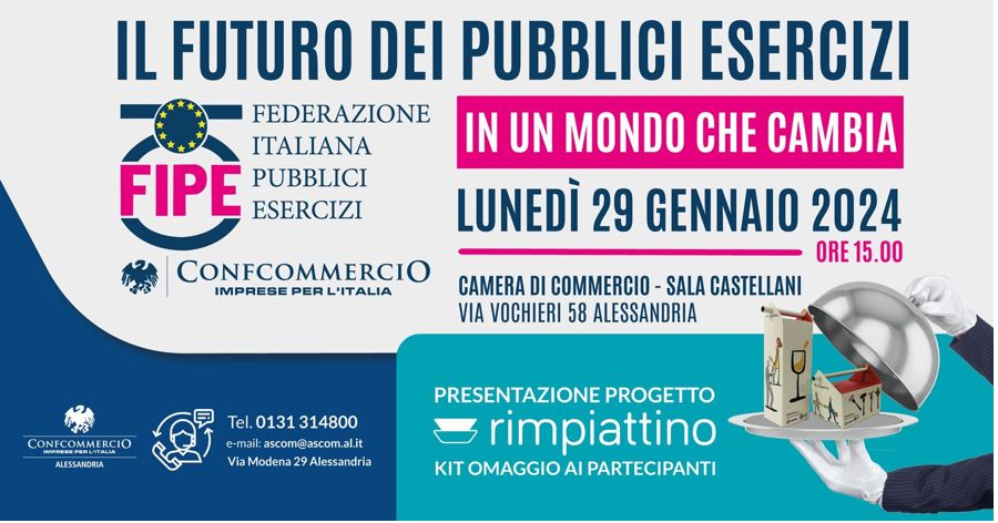 Lunedì ad Alessandria un incontro sul futuro degli esercizi pubblici