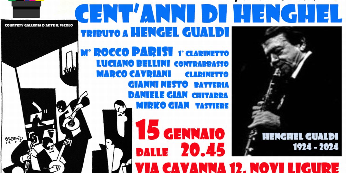 Lunedì a Novi Ligure un concerto di musica jazz dedicato a Henghel Gualdi