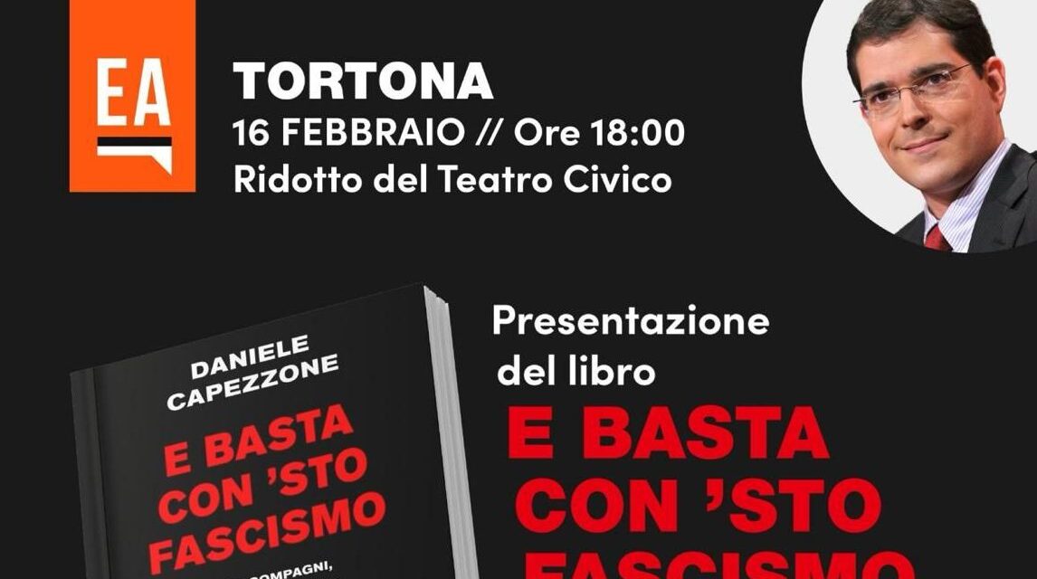 Daniele Capezzone venerdì sarà a Tortona per presentare “E basta con ‘sto fascismo”
